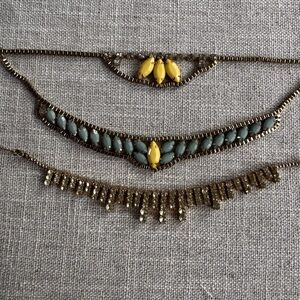 JewelMint Elegant Turquoise and Yellow Statement Necklace